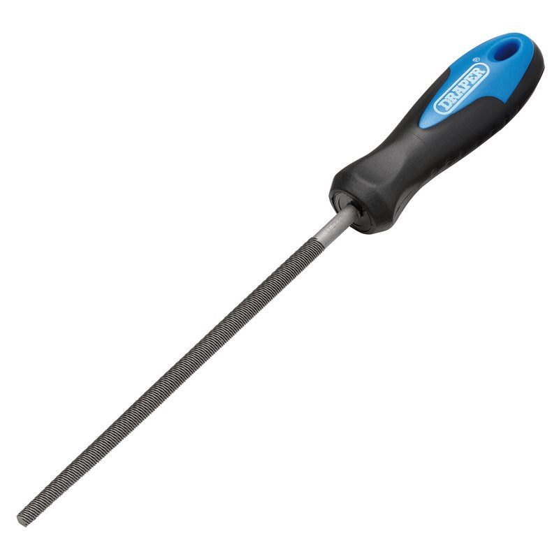 Draper Soft Grip Engineer's Round File and Handle 150mm Hardened Carbon 00012