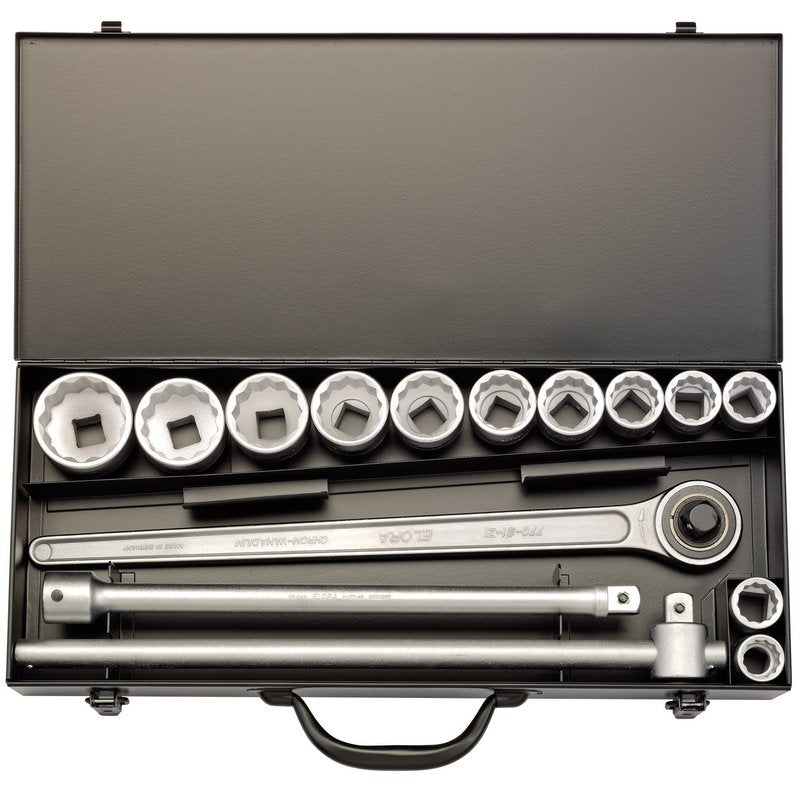 Elora Imperial Socket Set 3/4"D 15 Piece Bi-hexagon Standard Length 00369
