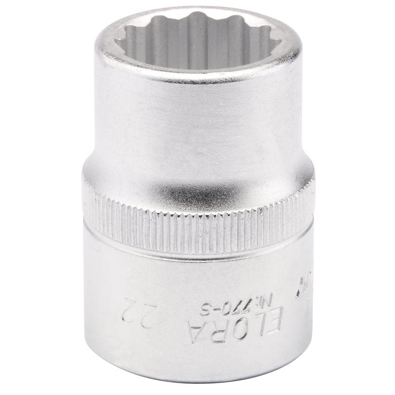 Elora 22mm 3/4"D Bi-Hexagon Socket Standard Length Chrome Plated 00707