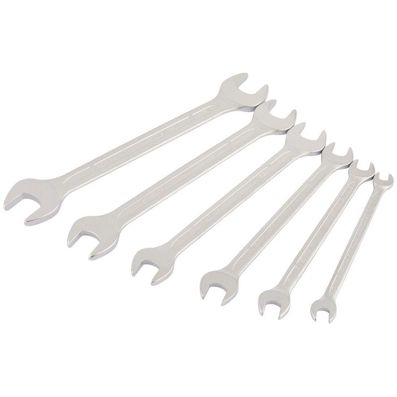 Elora Long Metric Open End Spanner Set 6 Piece 6 to 17mm Chrome Plated 01341