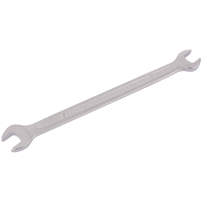 Elora Long Metric Double Open End Spanner 7 x 8mm Chrome Plated 01820