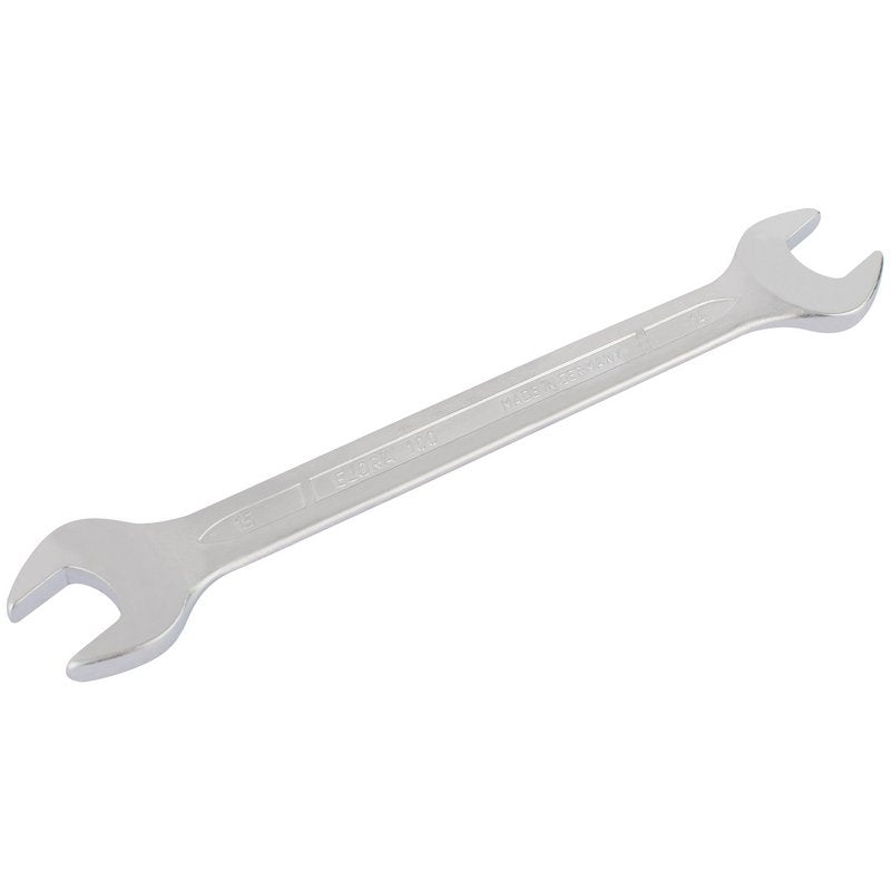 Elora Long Metric Double Open End Spanner 14 x 15mm Chrome Plated 01929