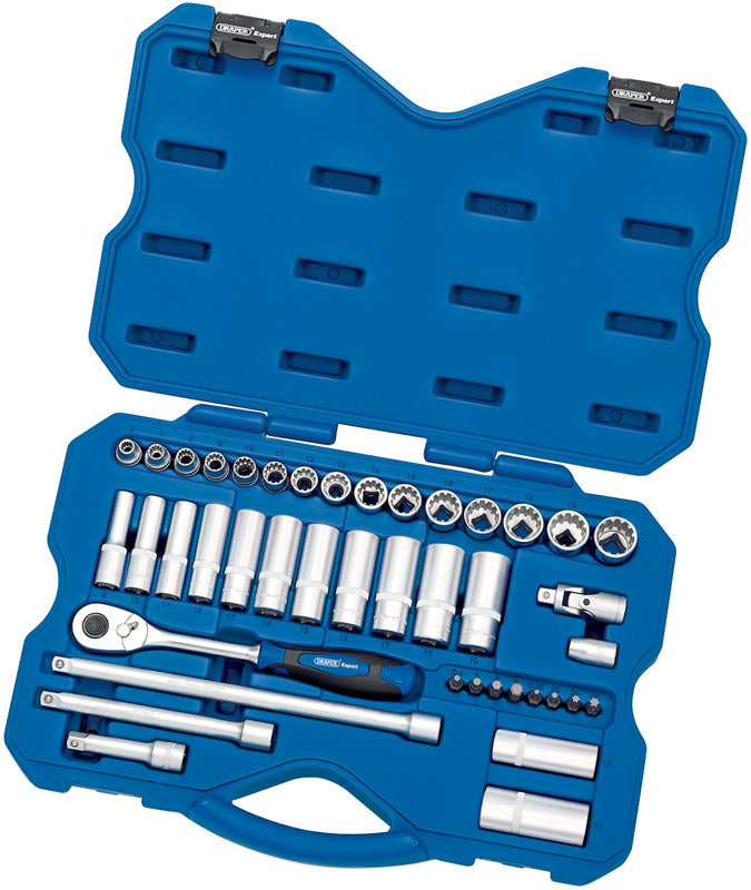 3/8" Sq. Dr. Metric 12 Point Draper Multi-Drive® Socket Set (42 Piece)
