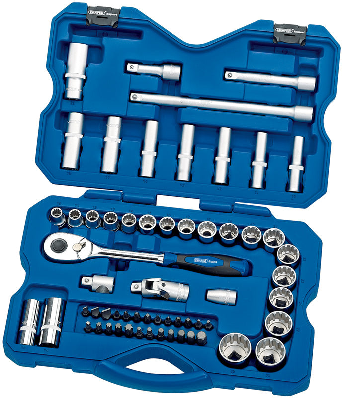 1/2" Sq. Dr. Metric 12 Point Draper Multi-Drive® Socket Set (60 Piece)