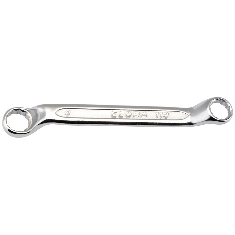 Elora Midget Deep Crank Metric Ring Spanner 12 Point Bi Hex 8 x 9mm 02612