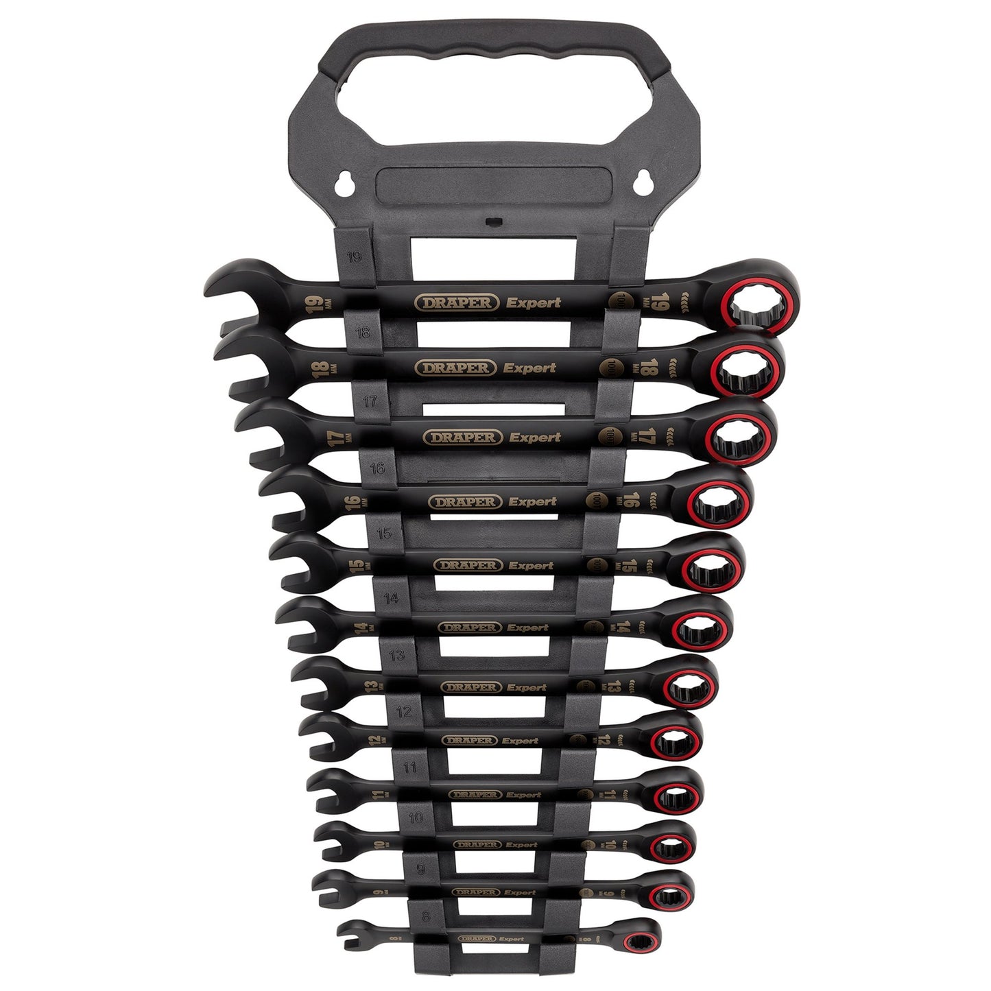 Draper Expert Metric Ratchet Combination Spanner Set Black 12 Piece 03896