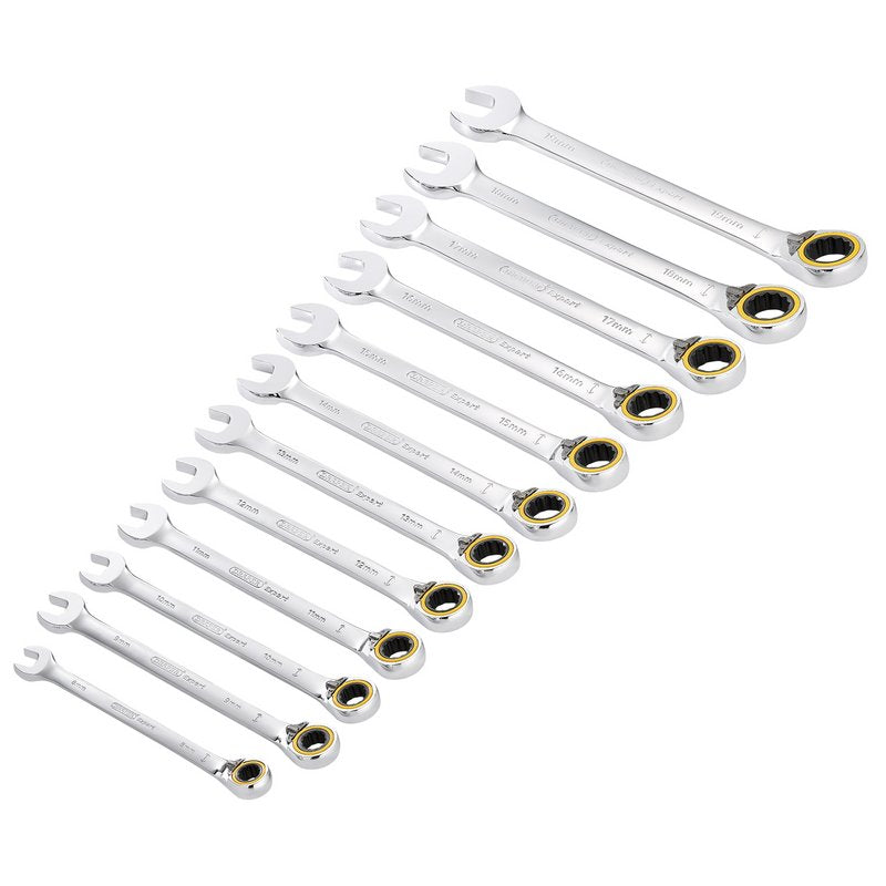 Draper Expert Metric Reversible Ratchet Combination Spanner Set 12 Piece 03913