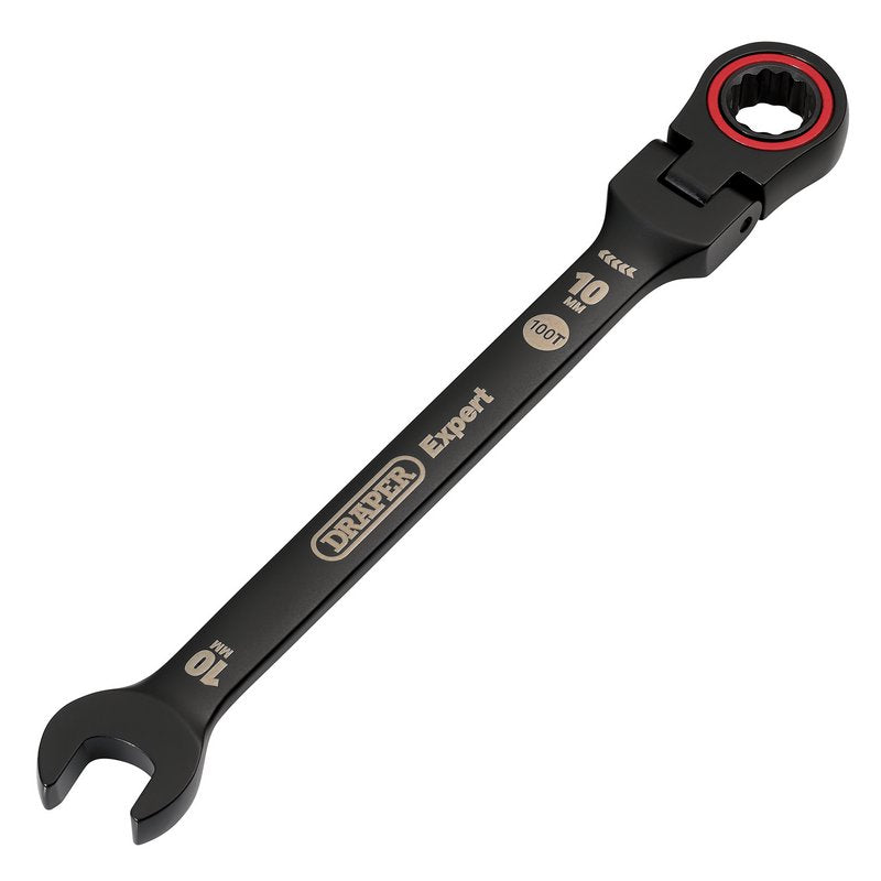 Draper Expert 10mm Metric Flexible Head Ratchet Combination Spanner Black 03916