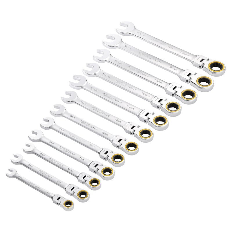 Draper Expert Metric Flexible Head Ratchet Combination Spanner Set 12 Pc 03932