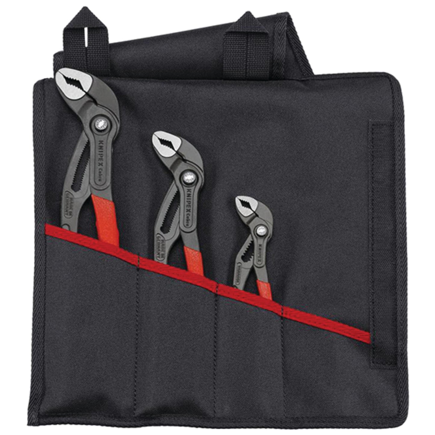 KNIPEX Cobra Plier Set 3 Piece Size 150 250 & 300mm With Tool Roll 00 19 55 S9