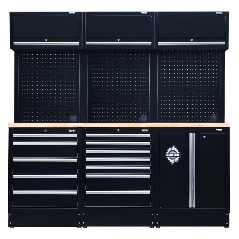 BUNKER Modular Storage Combo with Hardwood Worktop 14 Piece 04411