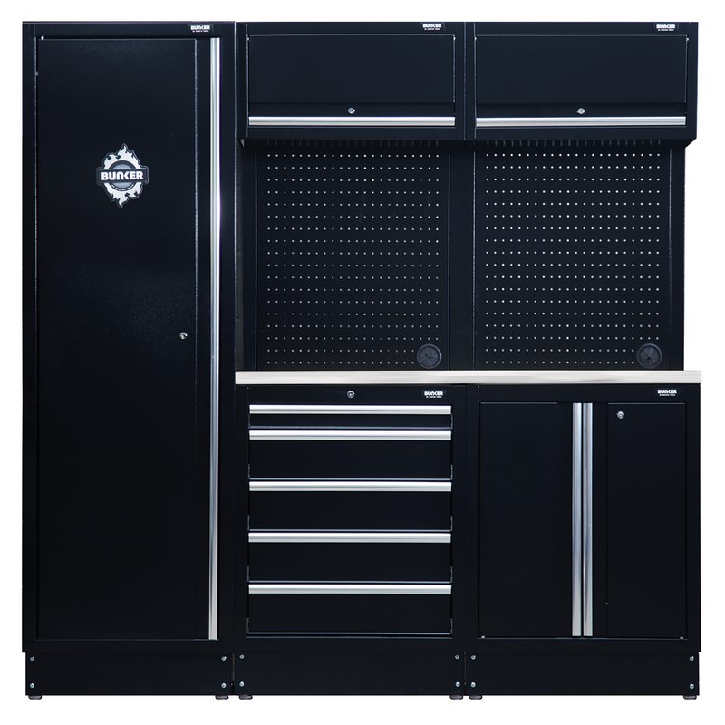 BUNKER Modular Storage Combo with Stainless Steel Worktop 11 Piece 04503