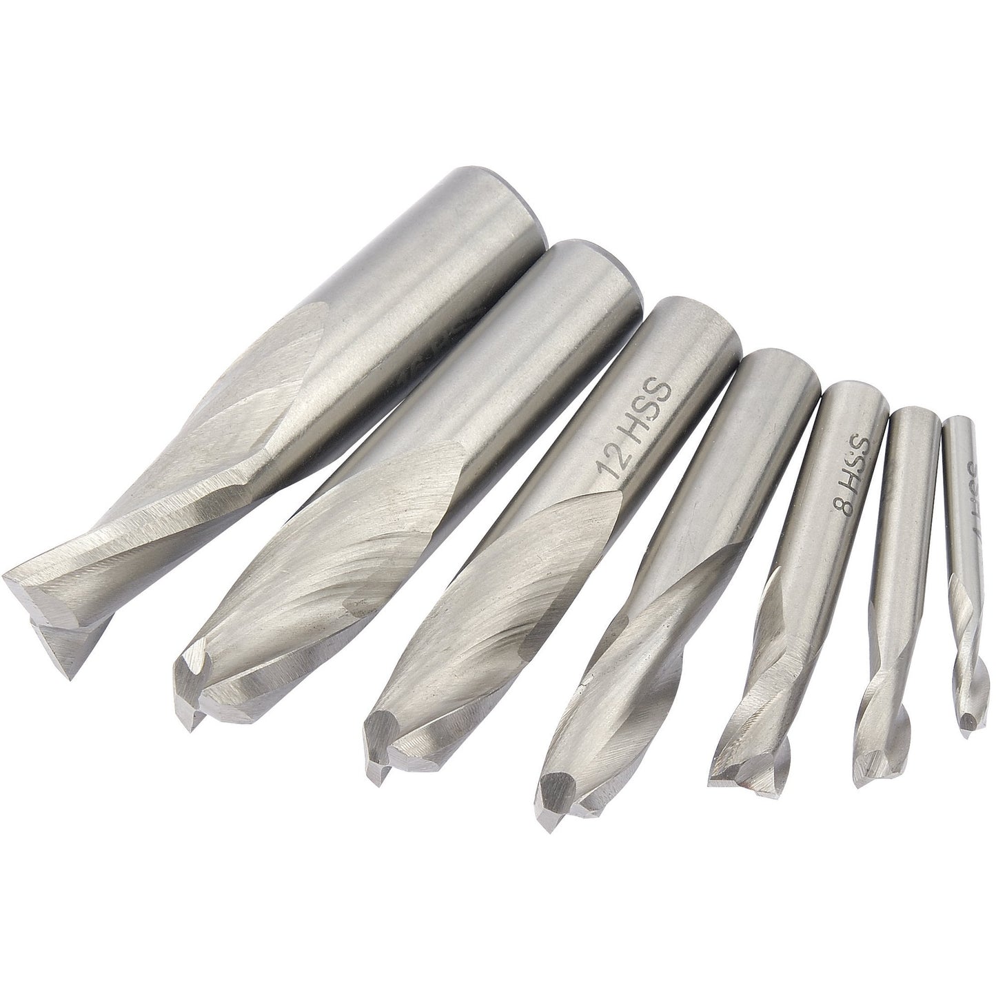 Draper HSS End Milling Set Dia Two Flute Sizes 4 - 16mm 6 Piece 04663