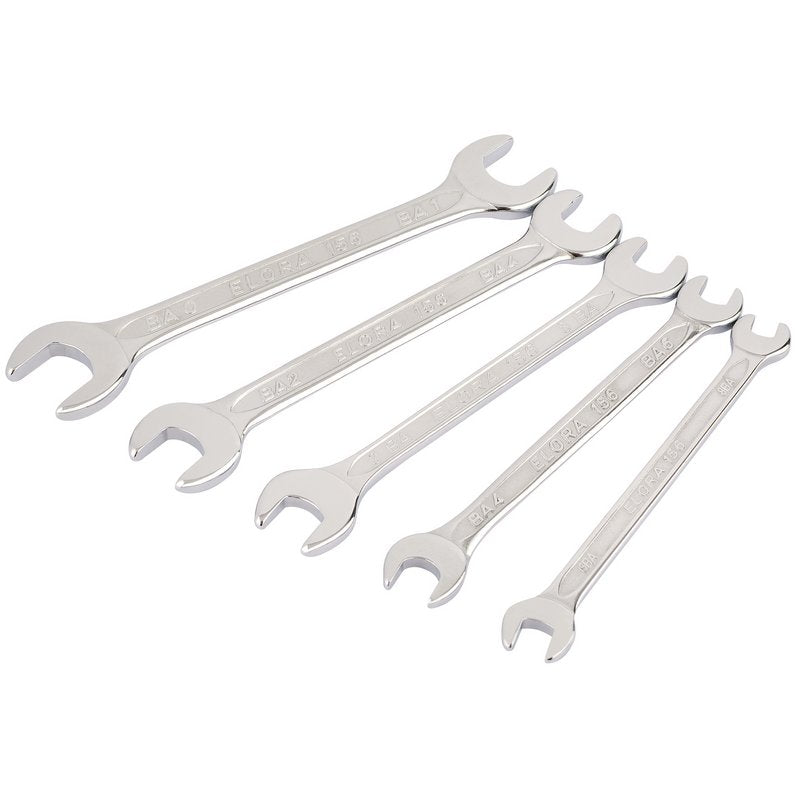 Elora Midget BA Open End Spanner Set 5 Piece 0 to 8 BA Chrome Plated 05210