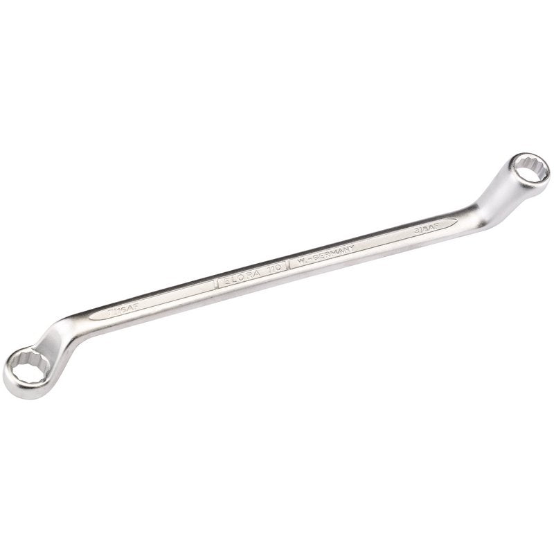 Elora 3/8 x 7/16" Deep Crank Imperial Ring Spanner Offset at 45° bi-hex 05682