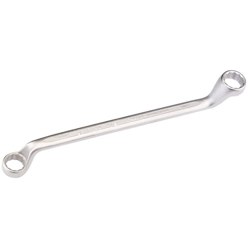 Elora 11/16 x 3/4" Deep Crank Imperial Ring Spanner Offset at 45° bi-hex 05757