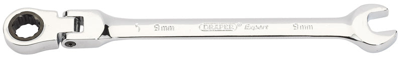 Expert 9mm Draper Expert Hi-Torq® Metric Flexible Head Ratcheting Combination Spanner