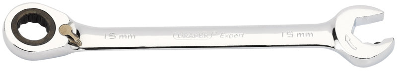 Expert 15mm Draper Expert Hi-Torq® Metric Reversible Ratcheting Open End/Combination Spanner