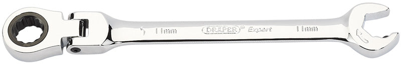 Draper 11mm Metric Ratcheting Combination Spanner Flex Head Chrome 06855