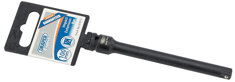 Draper 1/4"D 100mm Impact Extension Bar Spring Loaded Hardened Tempered 07013