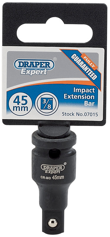 Draper 3/8"D 45mm Impact Extension Bar Bar Spring Loaded Hardened Tempered 07015