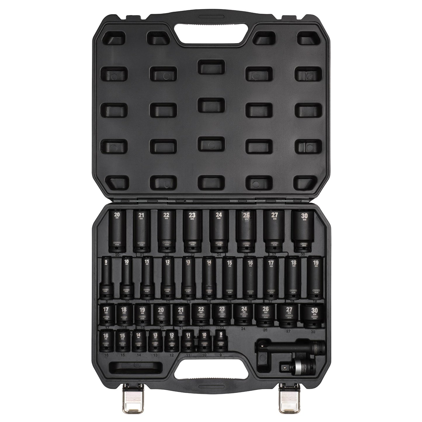 Draper Hi-TORQ Metric Impact Socket Set 1/2"D 40 Piece Deep & Standard 07106