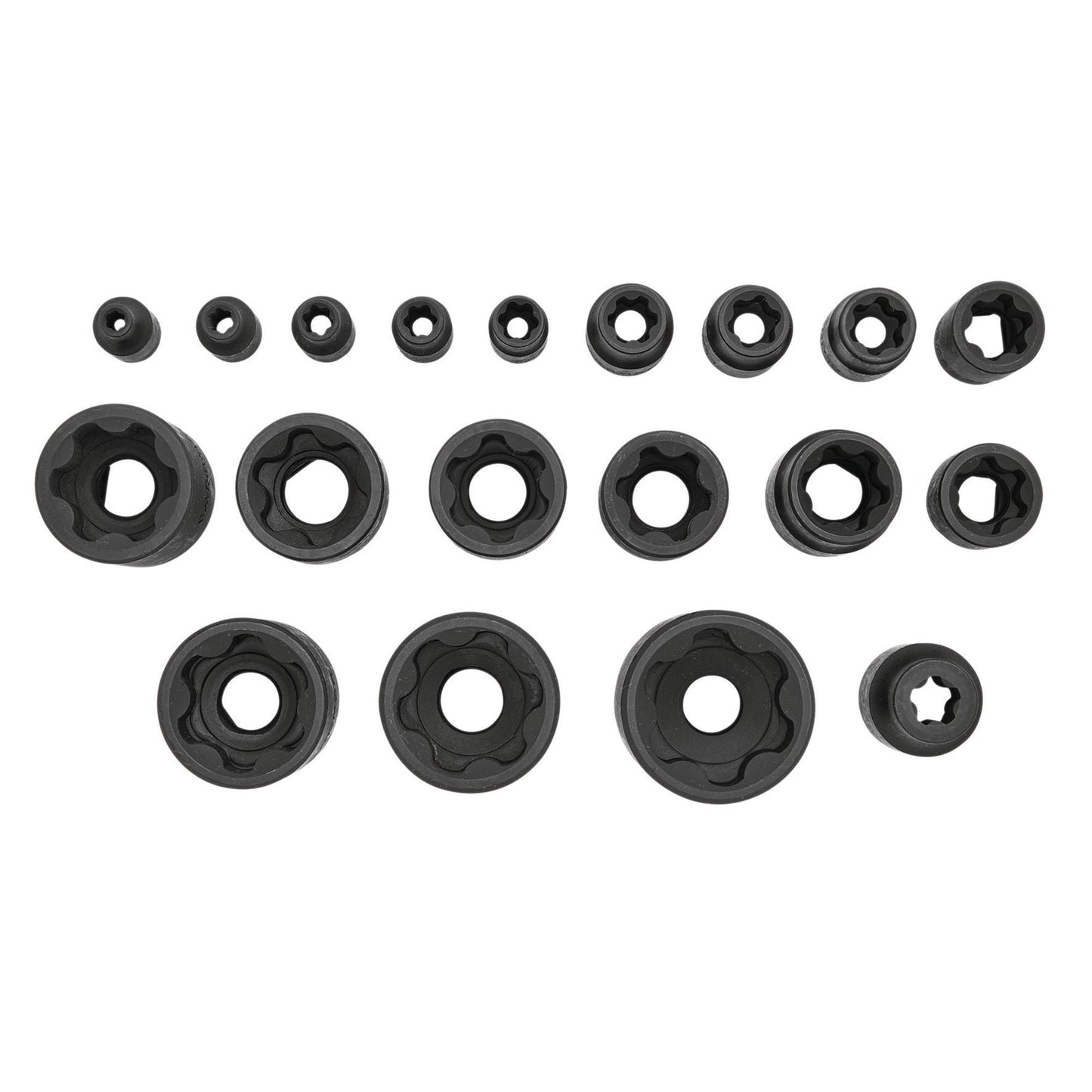 External Torx Plus Socket Set, 1/4", 3/8", 1/2" Sq. Dr. (19 Piece)
