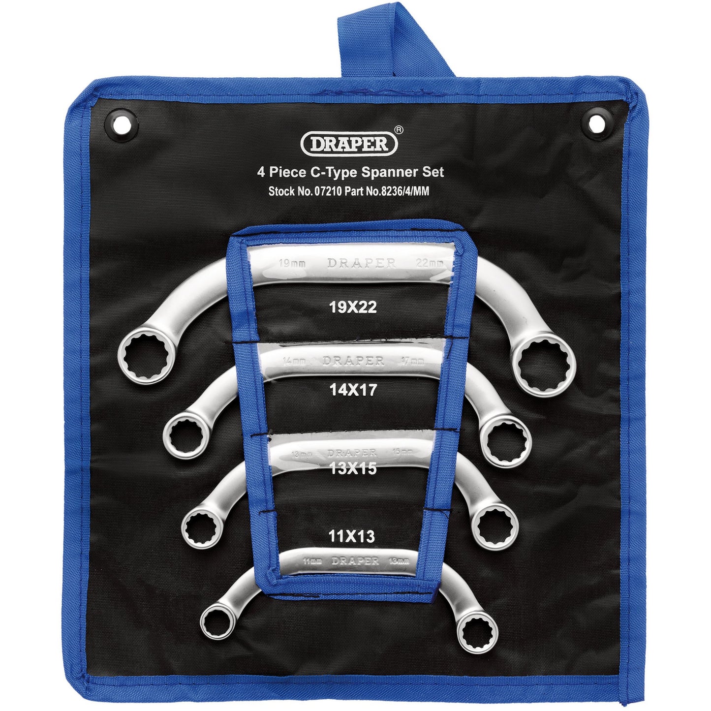 Draper HI-TORQ Half Moon Metric Obstruction Ring Spanner Set 4 Piece 07210
