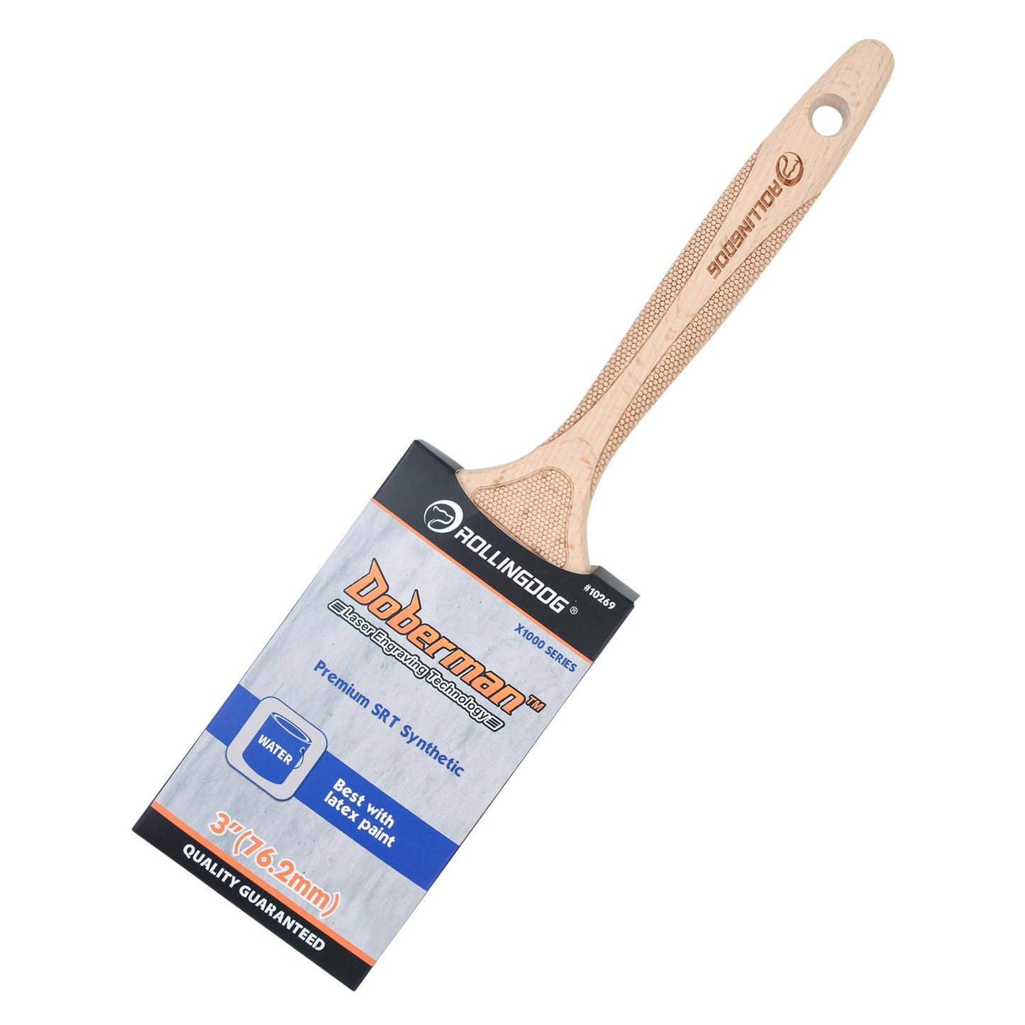 Rollingdog Doberman Flat Paint Brush 3" For Paint Wood Stains And Varnish 08152