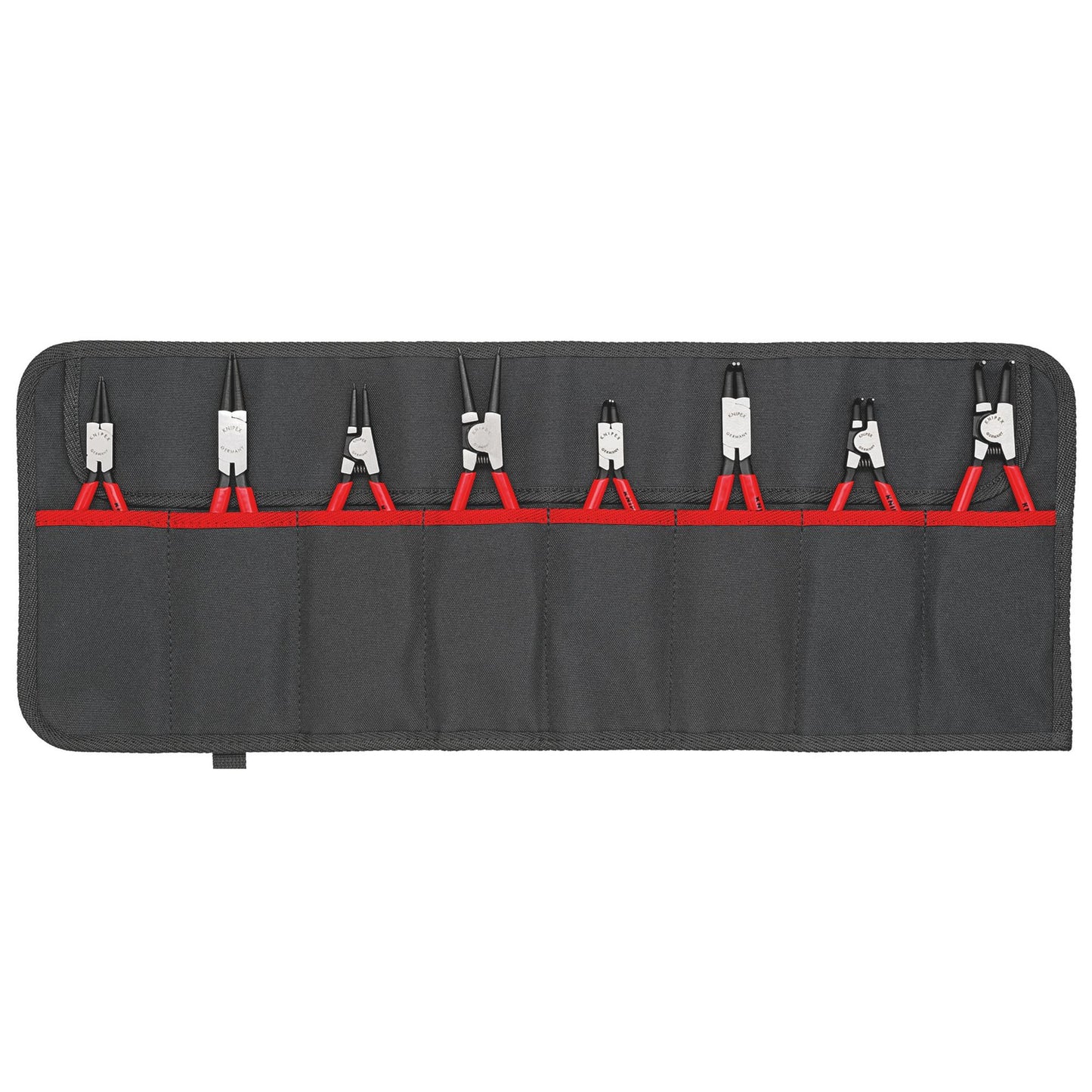 KNIPEX Circlip Plier Set 8 pc Internal External In A Roll 00 19 58 V01