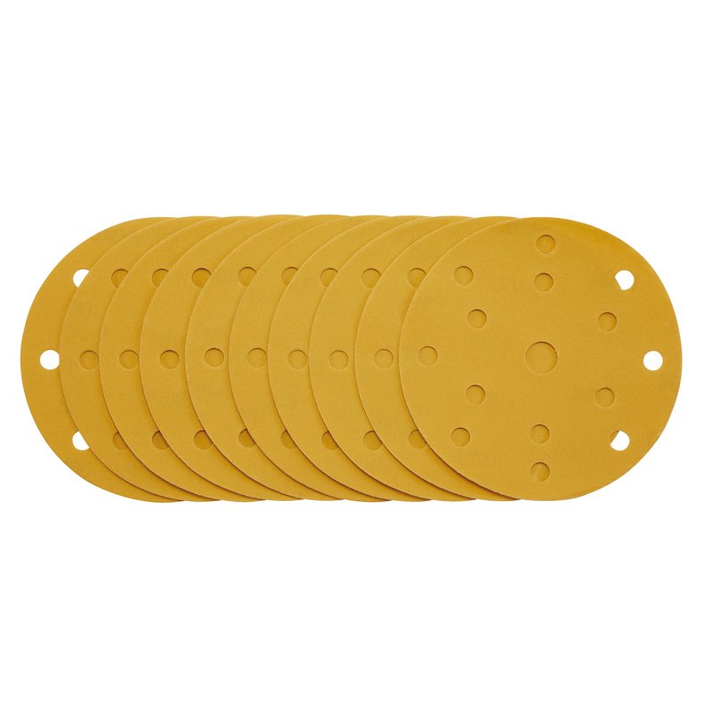 Draper Gold Sanding Discs Hook & Loop 150mm 400 Grit 15 Holes 10 Pack 08478