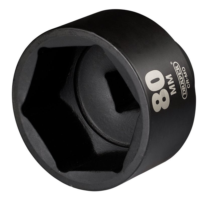 Draper 1"D 80mm HI-TORQ Impact Socket Standard Length 6 Point 08505