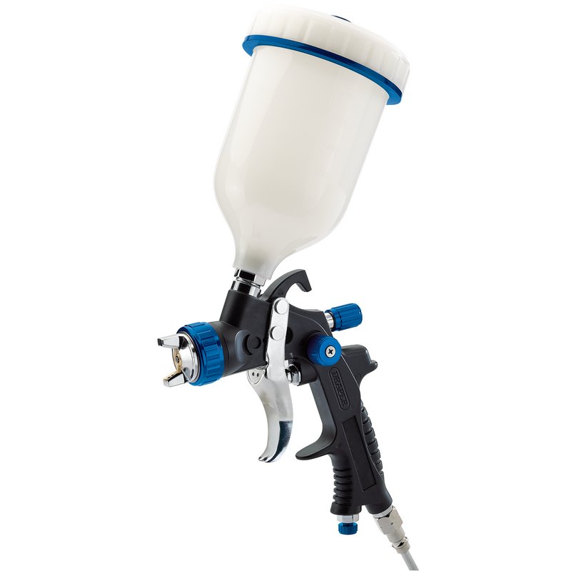 Draper HVLP 600ml Air Spray Gun Composite Body and Gravity Fed Hopper 09707