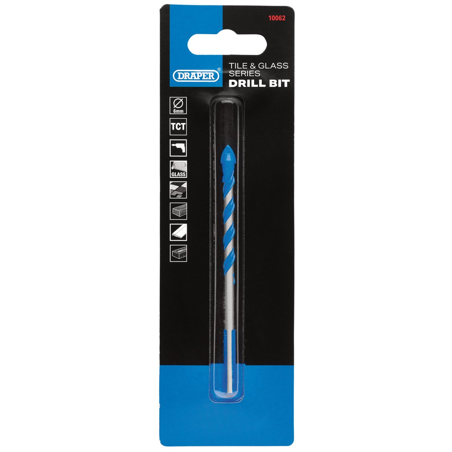 Draper TCT Tile and Glass Drill Bit 6.0 x 101mm Spear Shaped Tip 10062