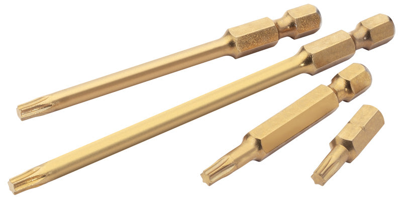 T30 1/4" Hex Draper TX-STAR® Titanium Nitride Coated Insert Bit 50mm Long x 2