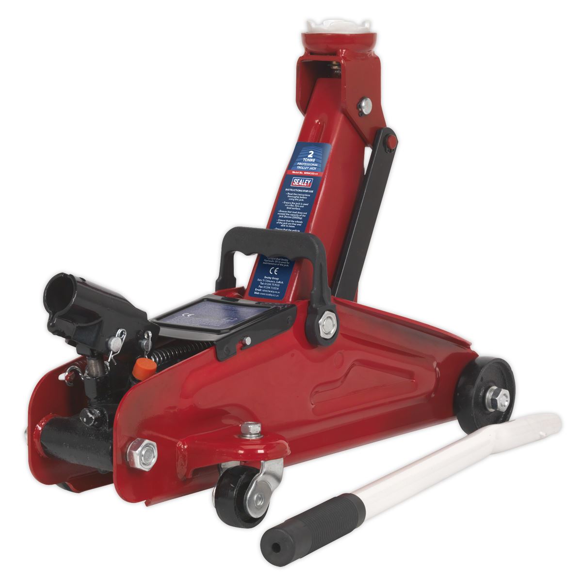 Sealey Trolley Jack 2 Tonne Short Chassis with Storage Case 1050CXD