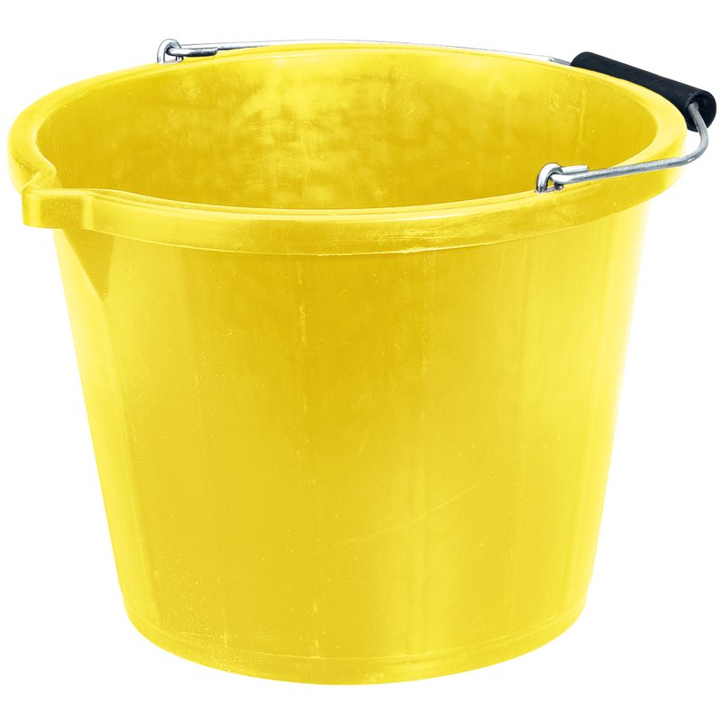 Draper Builders Bucket 14.8L Yellow Pouring Spout And Handle 10636