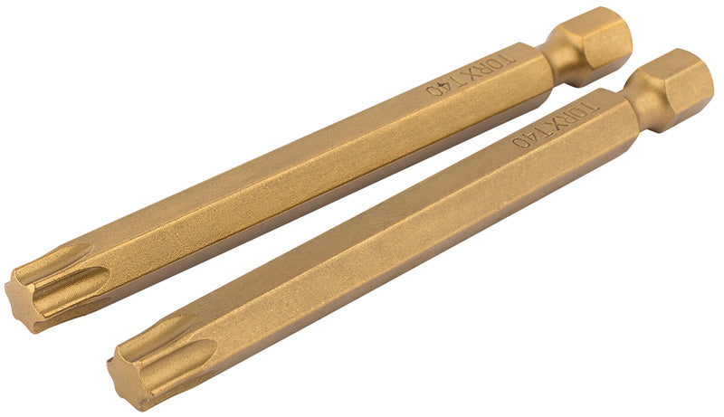 T40 1/4" Hex Draper TX-STAR® Titanium Nitride Coated Insert Bit 75mm Long x 2