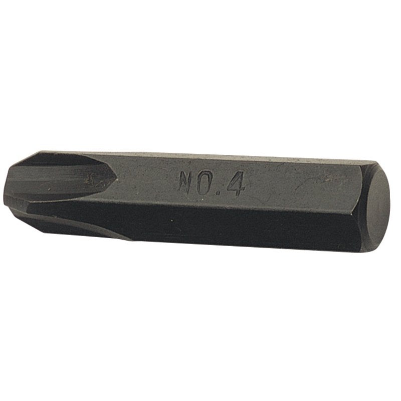 Draper Cross Slot Impact Screwdriver Bit No.4 Shank Size 8mm Hex 10820