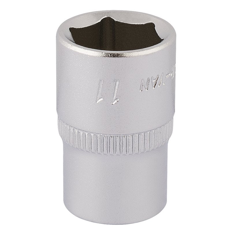 Elora 11mm Hexagon Socket 1/4"D Metric Standard Length Chrome Plated 11100