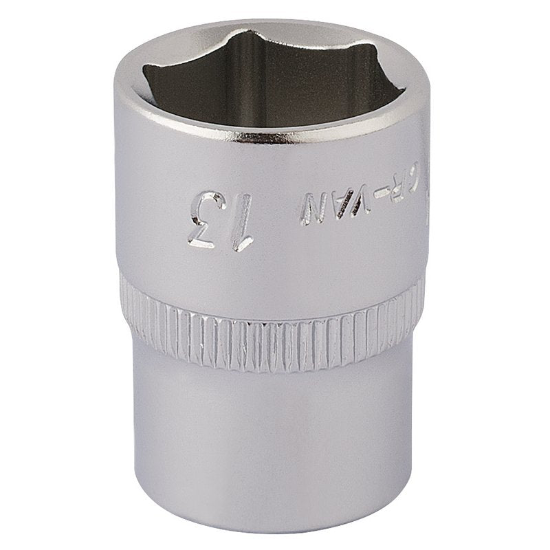 Elora 13mm Hexagon Socket 1/4"D Metric Standard Length Chrome Plated 11102