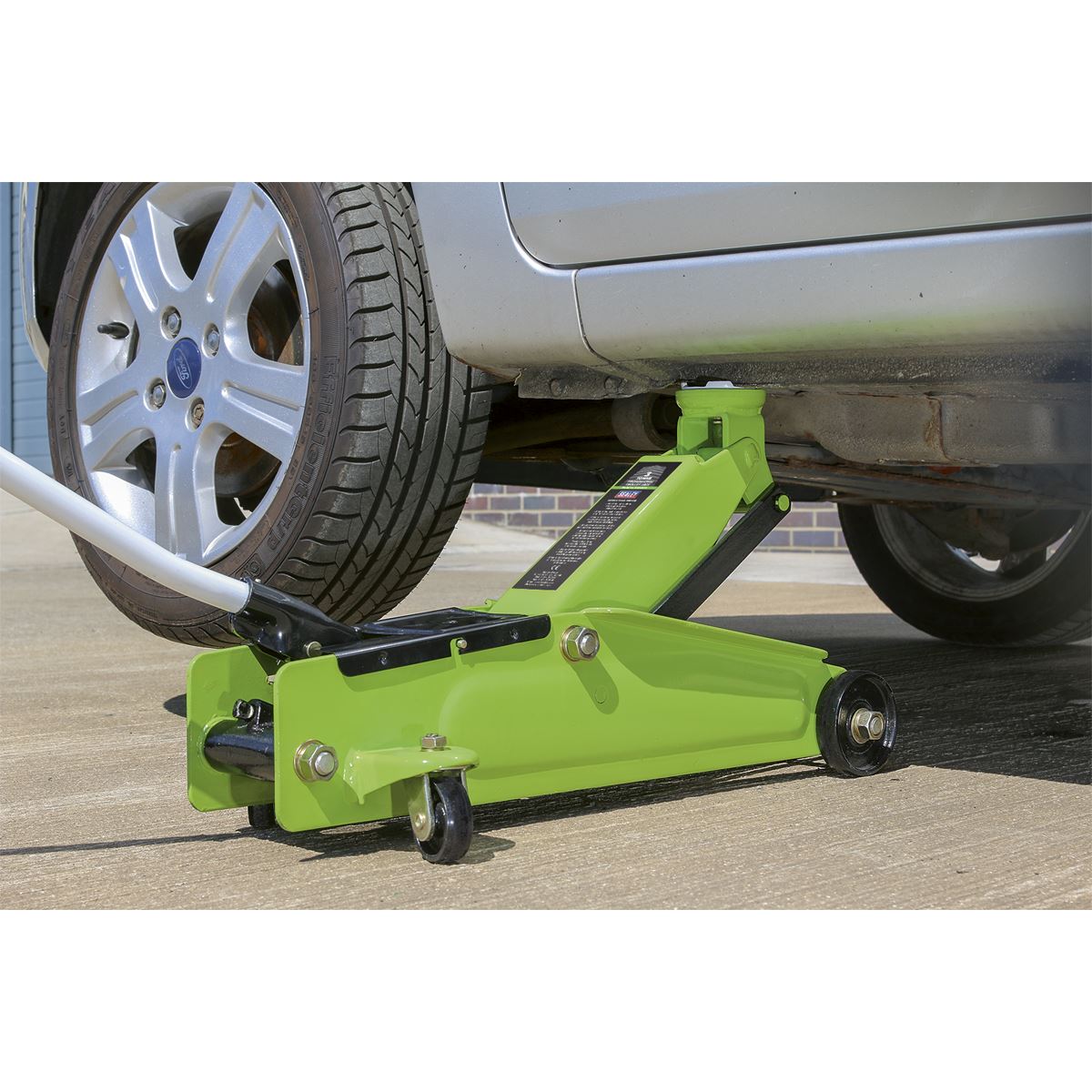 Sealey Trolley Jack 3 Tonne Long Reach Heavy-Duty Hi-Vis 1153CXHV