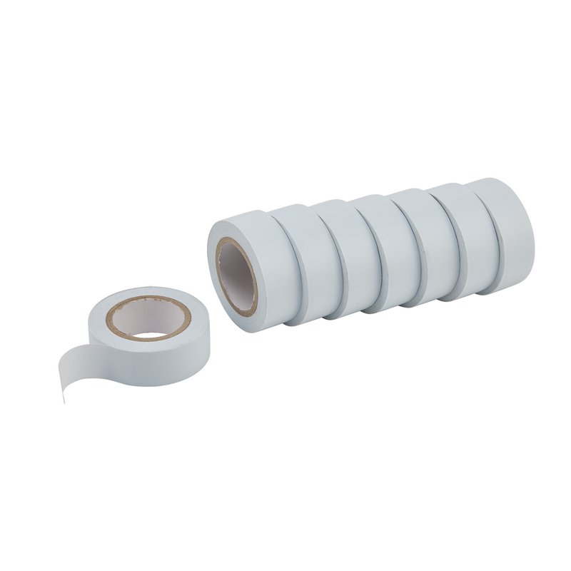 Draper PVC Insulation Tape 10m x 19mm White Pack of 8 Flame Resistant 11911