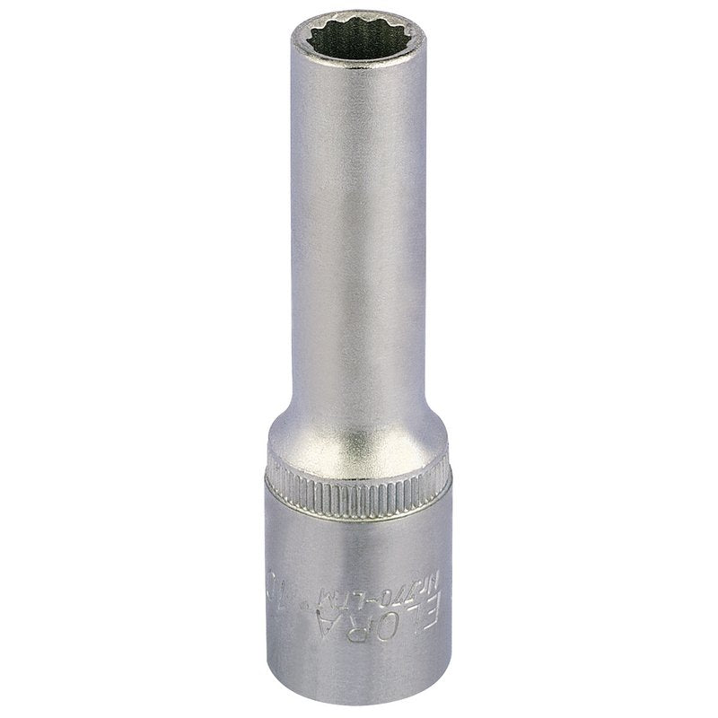 Elora 1/2"D 10mm Deep Bi Hexagon Socket Chrome Plated Knurled Ring 11930