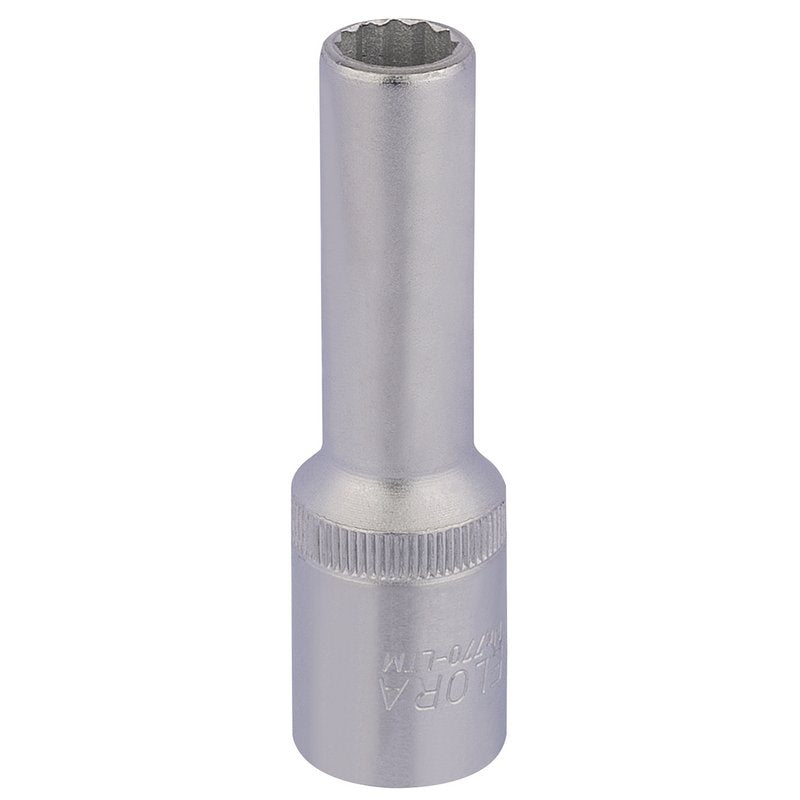 Elora 1/2"D 11mm Deep Bi Hexagon Socket Chrome Plated Knurled Ring 11931