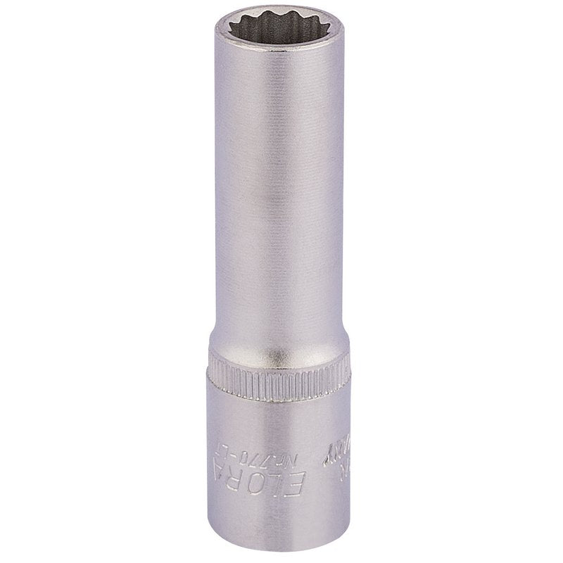 Elora 1/2"D 13mm Deep Bi Hexagon Socket Chrome Plated Knurled Ring 11933