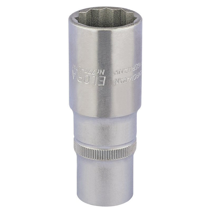 Elora 1/2"D 22mm Deep Bi Hexagon Socket Chrome Plated Knurled Ring 11936