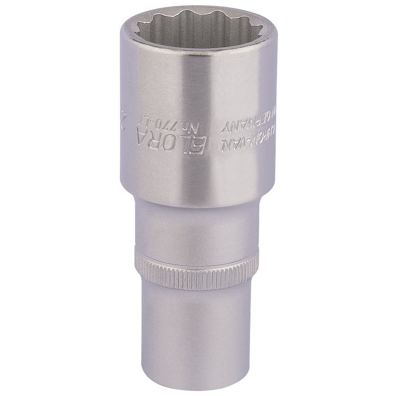 Elora 1/2"D 24mm Deep Bi Hexagon Socket Chrome Plated Knurled Ring 11937