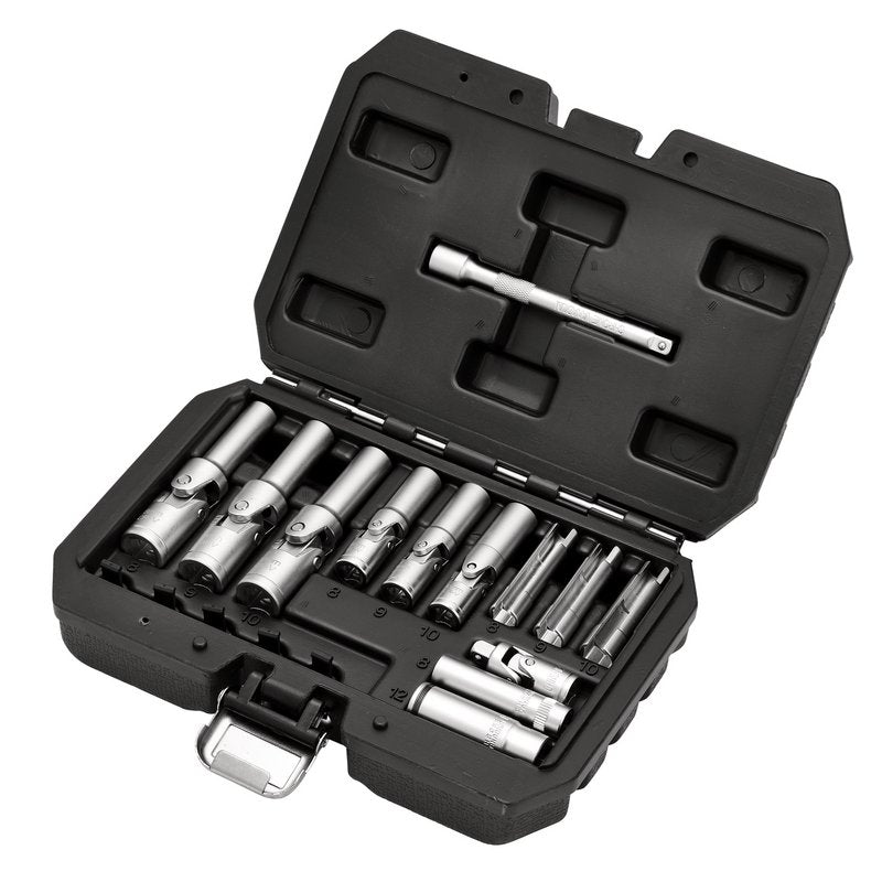 Thin Wall PSG Glow Plug Socket Set, 3/8" and 1/4" Sq. Dr. (18 Piece)