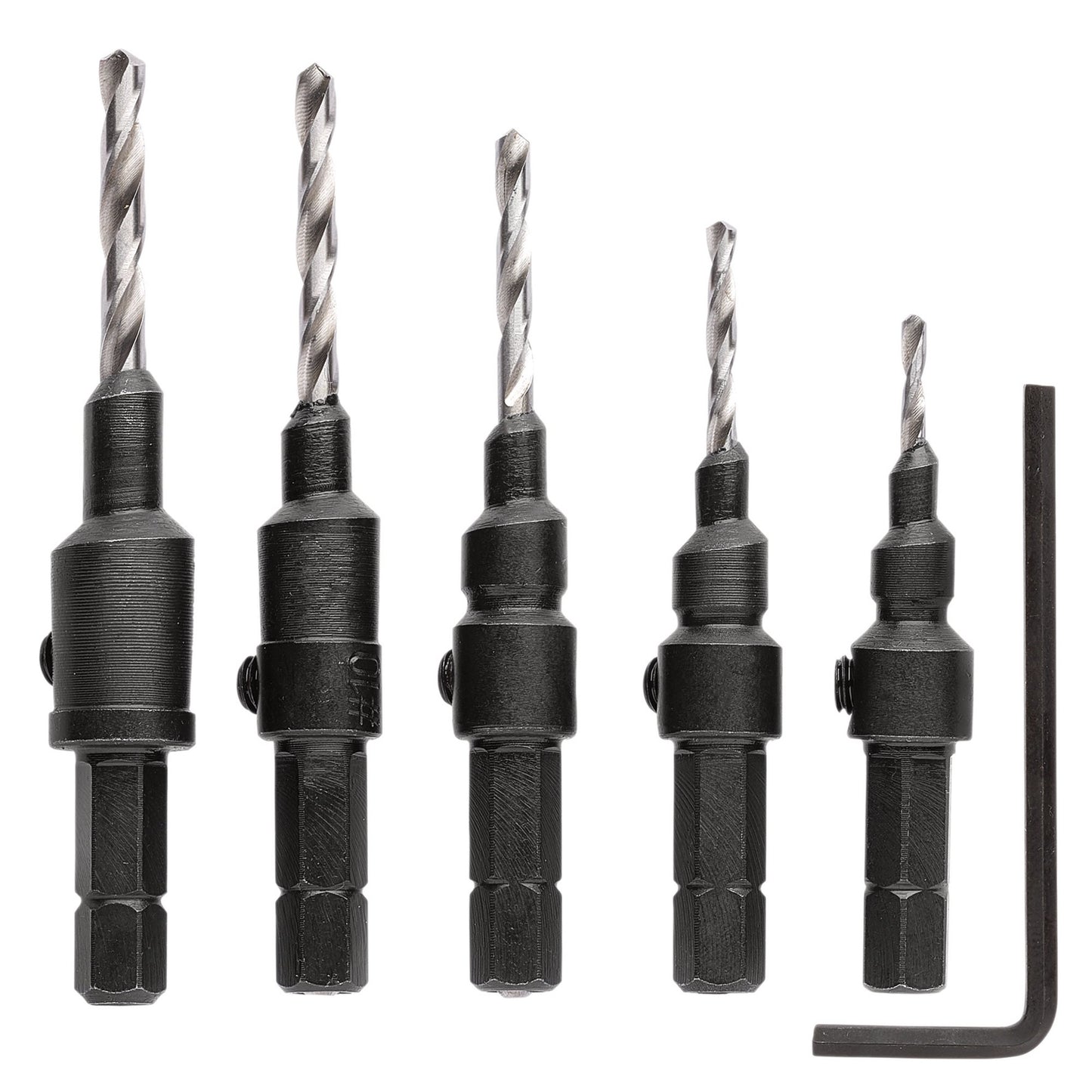 Draper Countersink Pilot Bit Set 5 Piece Hardwood Soft Wood And Plastics 12431